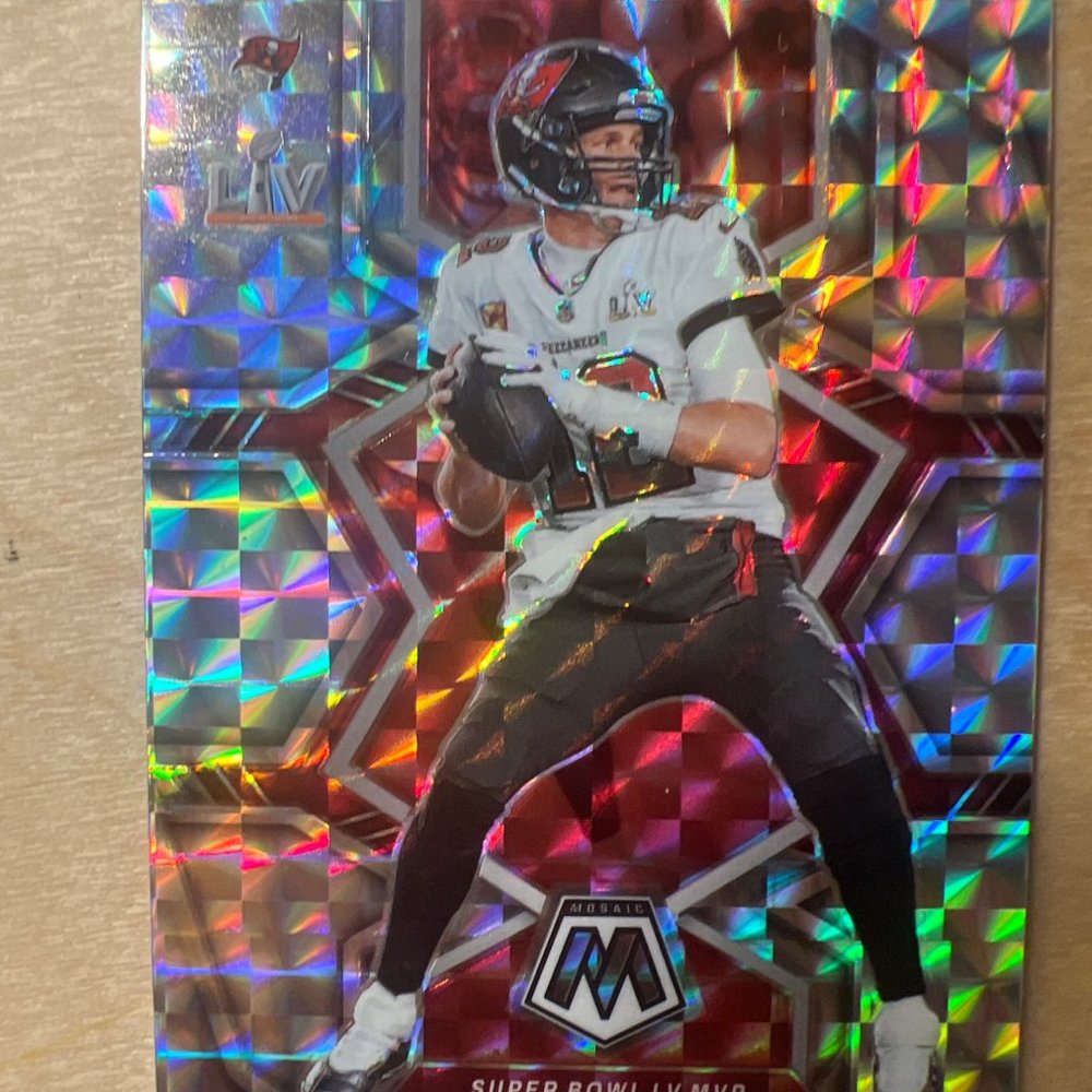 2022 Panini Mosaic Tom Brady "Super Bowl LV MVP" Silver Mosaic Insert Bucs